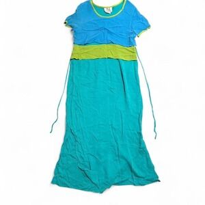 RJ Collection blue and green dress with tie back